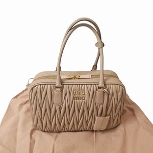 Miu Miu Cammeo Beau Top- Handle Matelassé Nappa Leather Bag